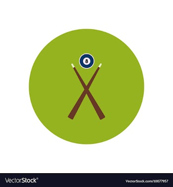 Stylish icon in color circle Billiard ball cue vector image