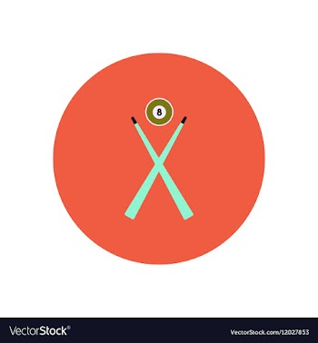 Stylish icon in color circle Billiard ball cue vector image