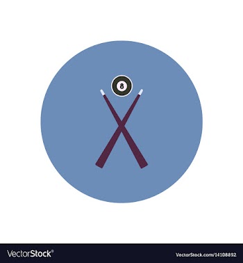 Stylish icon in color circle billiard ball cue vector image