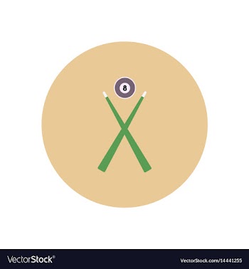 Stylish icon in color circle billiard ball cue vector image
