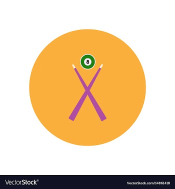 Stylish icon in color circle billiard ball cue vector image