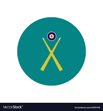 Stylish icon in color circle billiard ball cue vector image