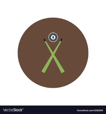 Stylish icon in color circle billiard ball cue vector image