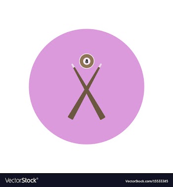 Stylish icon in color circle billiard ball cue vector image
