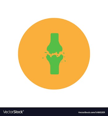 Stylish icon in color circle bone fracture vector image