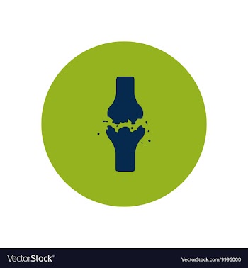 Stylish icon in color circle bone fracture vector image