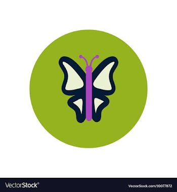 Stylish icon in color circle botanic butterfly vector image