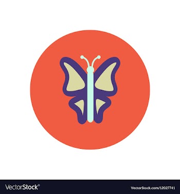 Stylish icon in color circle botanic butterfly vector image