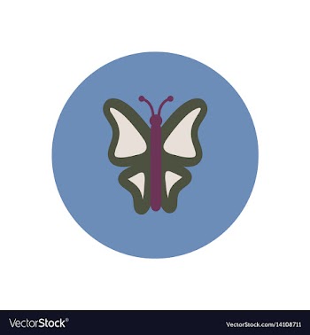 Stylish icon in color circle botanic butterfly vector image