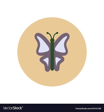 Stylish icon in color circle botanic butterfly vector image