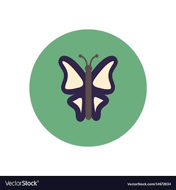 Stylish icon in color circle botanic butterfly vector image