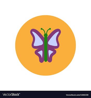 Stylish icon in color circle botanic butterfly vector image