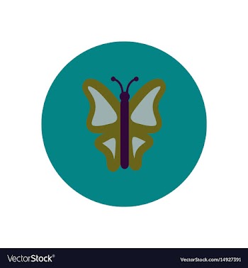 Stylish icon in color circle botanic butterfly vector image