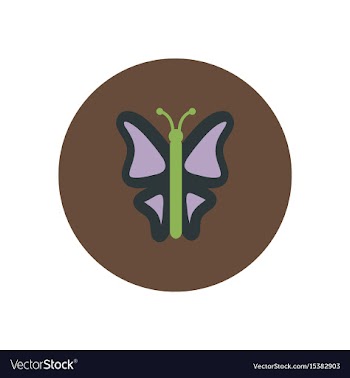 Stylish icon in color circle botanic butterfly vector image