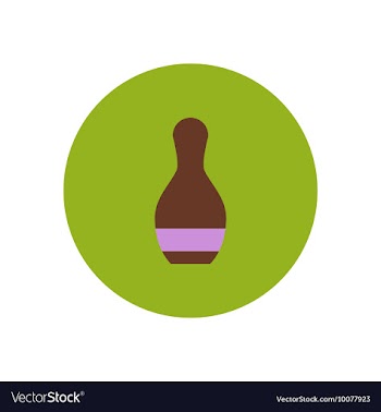 Stylish icon in color circle bowling skittle vector image