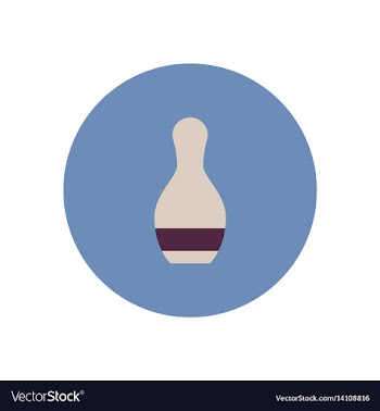 Stylish icon in color circle bowling skittle vector image