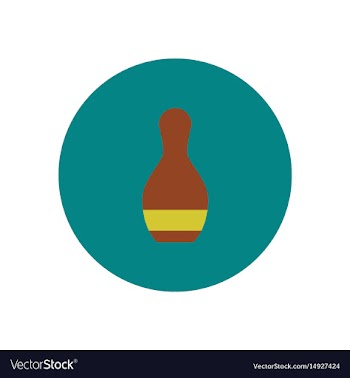 Stylish icon in color circle bowling skittle vector image