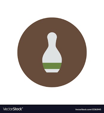 Stylish icon in color circle bowling skittle vector image