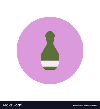 Stylish icon in color circle bowling skittle vector image