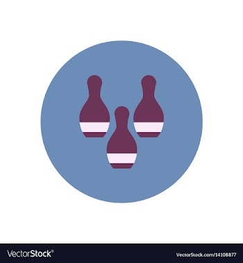 Stylish icon in color circle bowling skittles vector image
