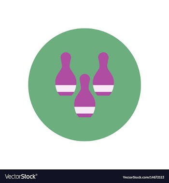 Stylish icon in color circle bowling skittles vector image