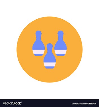 Stylish icon in color circle bowling skittles vector image