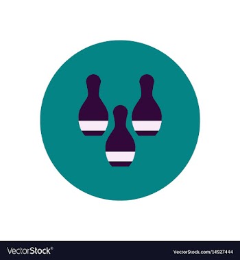Stylish icon in color circle bowling skittles vector image