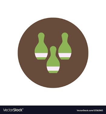 Stylish icon in color circle bowling skittles vector image