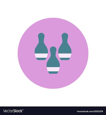 Stylish icon in color circle bowling skittles vector image