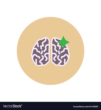 Stylish icon in color circle brain stroke vector image