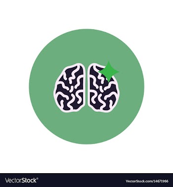 Stylish icon in color circle brain stroke vector image