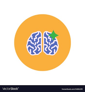 Stylish icon in color circle brain stroke vector image