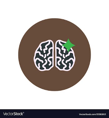 Stylish icon in color circle brain stroke vector image