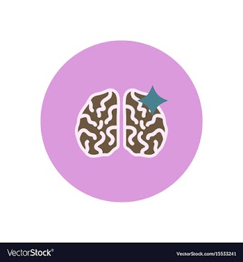 Stylish icon in color circle brain stroke vector image