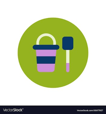 Stylish icon in color circle bucket shovel vector image