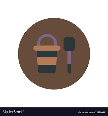 Stylish icon in color circle bucket shovel vector image
