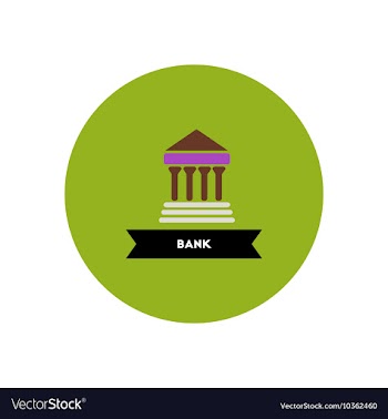 Stylish icon in color circle building bank vector image