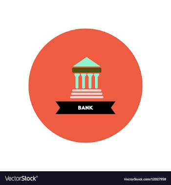 Stylish icon in color circle building bank vector image