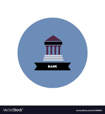 Stylish icon in color circle building bank vector image