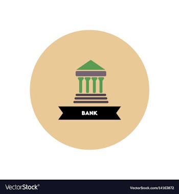 Stylish icon in color circle building bank vector image