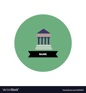 Stylish icon in color circle building bank vector image