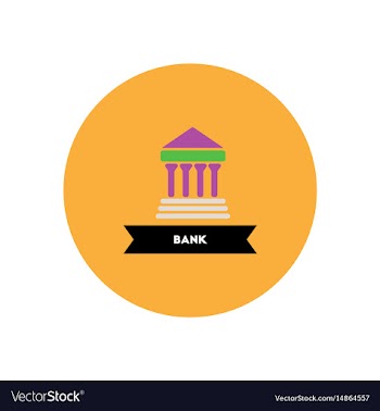 Stylish icon in color circle building bank vector image