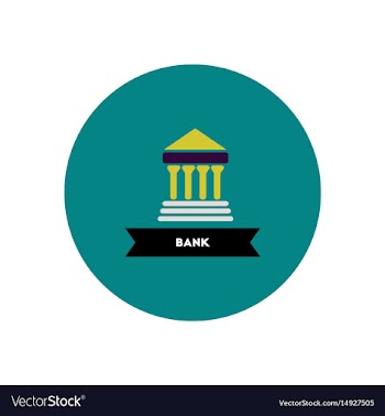 Stylish icon in color circle building bank vector image