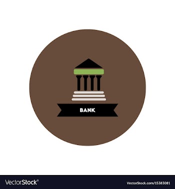Stylish icon in color circle building bank vector image