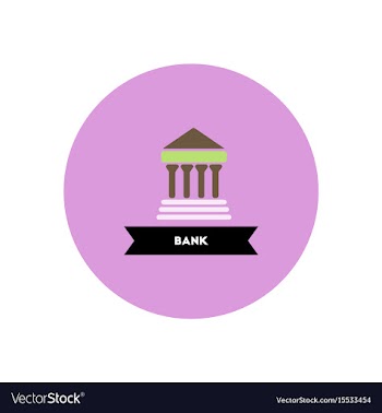 Stylish icon in color circle building bank vector image