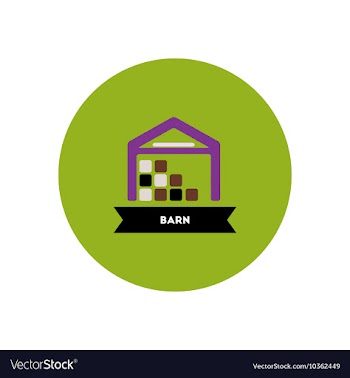 Stylish icon in color circle building barn vector image