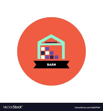 Stylish icon in color circle building barn vector image