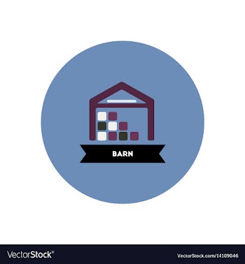 Stylish icon in color circle building barn vector image