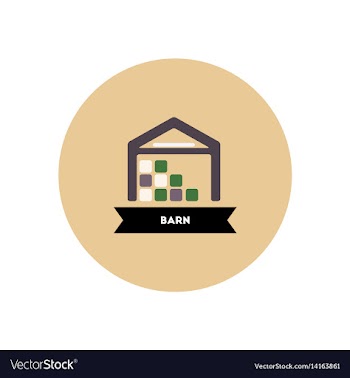 Stylish icon in color circle building barn vector image