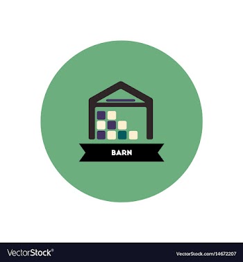 Stylish icon in color circle building barn vector image